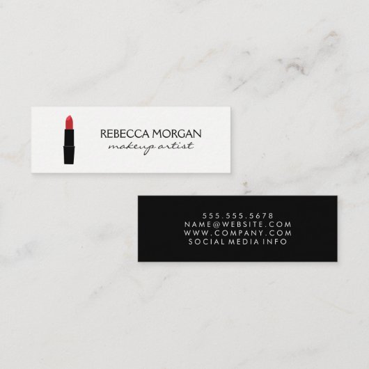 Carte De Visite Mini Canne à lèvres (Devant / Derrière)