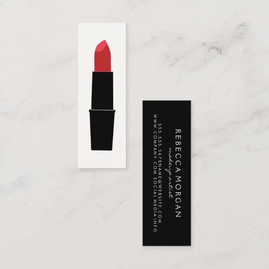 Carte De Visite Mini Canne à lèvres (Devant / Derrière)