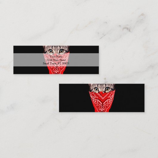 Carte De Visite Mini Capuchon de chat (Devant / Derrière)