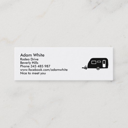 Carte De Visite Mini Caravane (Devant)