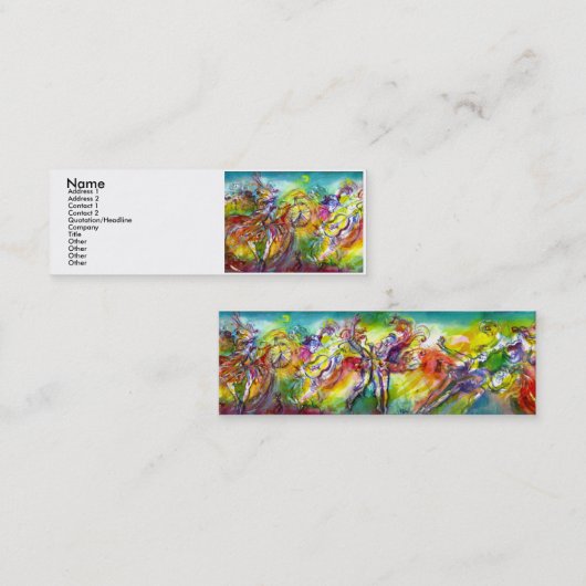 Carte De Visite Mini CARNAVAL ITALIEN /Danse, Musique, Artiste théâtral (Devant / Derrière)