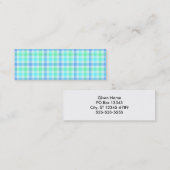 Carte De Visite Mini Carreaux Bleu Vert (Devant / Derrière)