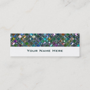 Carte De Visite Mini Carreaux de Glitz Multicolore 2 blanc maigre