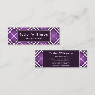 Carte De Visite Mini Carreaux Violet