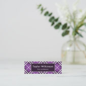 Carte De Visite Mini Carreaux Violet (Debout devant)