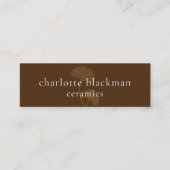 Carte De Visite Mini Carte Biz Brown Mini Gingko Leaf QR Code (Devant)