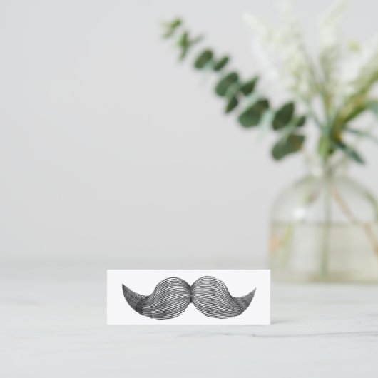 Carte De Visite Mini Carte de profil mini simple Hipster Mustache simpl (Debout devant)