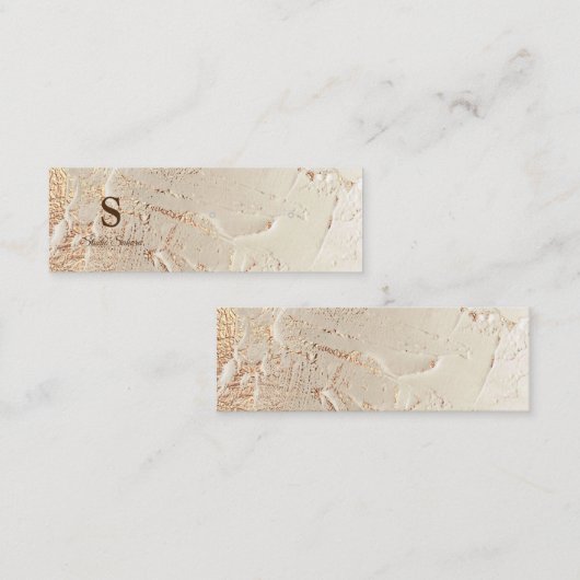 Carte De Visite Mini Carte mini oreille texture feuille or (Devant / Derrière)