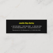 Carte De Visite Mini Casque simple du panneau noir (Dos)