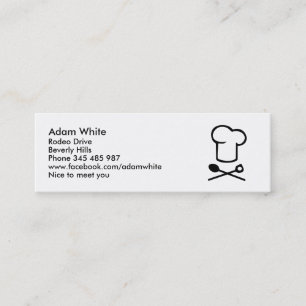 Carte De Visite Mini Casquette de cuisine de chef