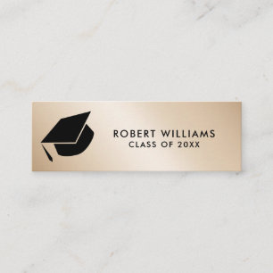 Carte De Visite Mini Casquette de graduation Gold Metallic Grad Insérer