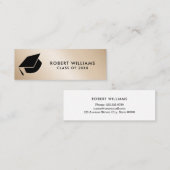 Carte De Visite Mini Casquette de graduation Gold Metallic Grad Insérer (Devant / Derrière)