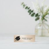 Carte De Visite Mini Casquette de graduation Gold Metallic Grad Insérer (Debout devant)