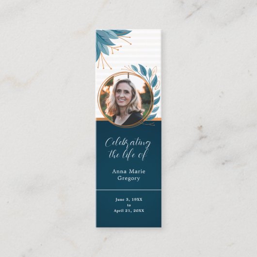 Carte De Visite Mini Célébration de la vie Photo Signet de bronze (Devant)