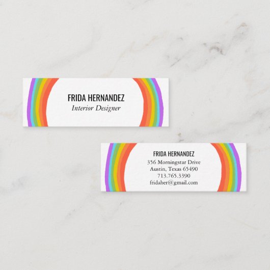 Carte De Visite Mini Cercle arc-en-ciel (Devant / Derrière)