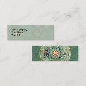 Carte De Visite Mini Cercle chinois antique bleu vert (Devant / Derrière)