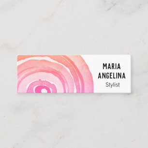 Carte De Visite Mini Cercles d'aquarelle Anneaux neutres Roses Abstrait