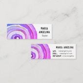 Carte De Visite Mini Cercles d'aquarelle Bagues neutres Abstrait pourpr (Devant / Derrière)