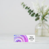 Carte De Visite Mini Cercles d'aquarelle Bagues neutres Abstrait pourpr (Debout devant)
