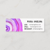Carte De Visite Mini Cercles d'aquarelle Bagues neutres Abstrait pourpr (Dos)