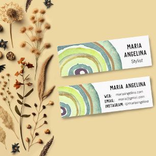 Carte De Visite Mini Cercles d'aquarelle Cercles neutres Cernes verts A