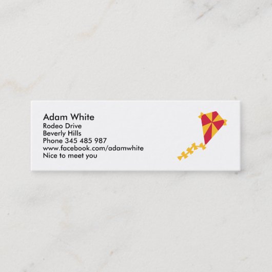 Carte De Visite Mini Cerf-volant d'enfants (Devant)