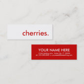 Carte De Visite Mini cerises. (Devant / Derrière)