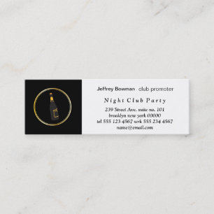 Carte De Visite Mini Champagne Black Gold Ring