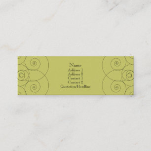 Carte De Visite Mini Charleston - vert jaune amorti (le double a