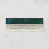 Carte De Visite Mini Charme Professionnel, Lotus Flower Stars Vert (Dos)