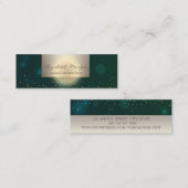 Carte De Visite Mini Charme Professionnel, Lotus Flower Stars Vert (Devant / Derrière)