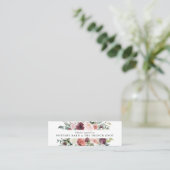 Carte De Visite Mini Charme rustique Bourgogne Blush rose Mariage Flora (Debout devant)