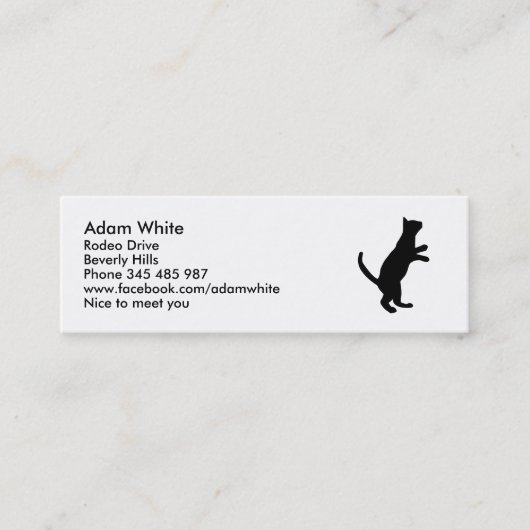 Carte De Visite Mini Chat (Devant)