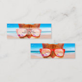 Carte De Visite Mini Chat avec lunettes de soleil sur la plage (Devant / Derrière)