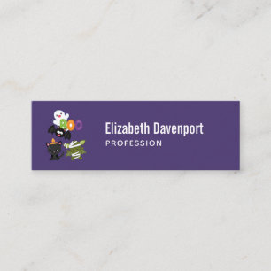 Carte De Visite Mini Chat de Cute Halloween, bat, mummy et ghost