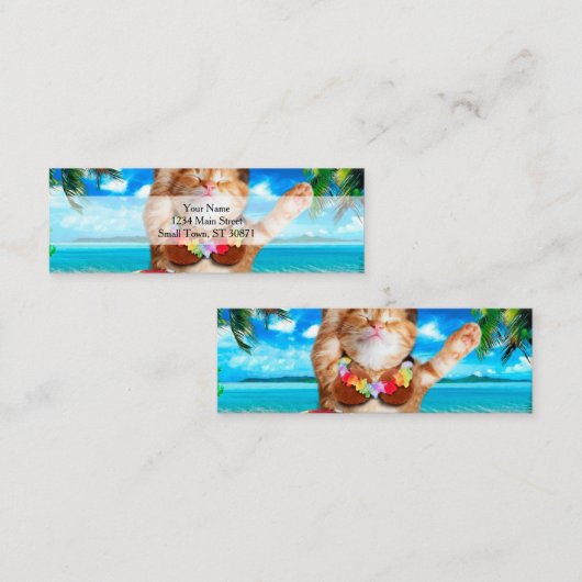 Carte De Visite Mini Chat de danseuse hawaïenne (Devant / Derrière)