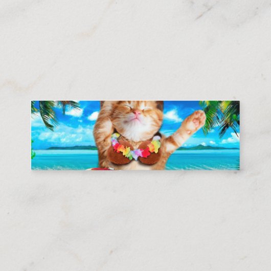 Carte De Visite Mini Chat de danseuse hawaïenne (Dos)