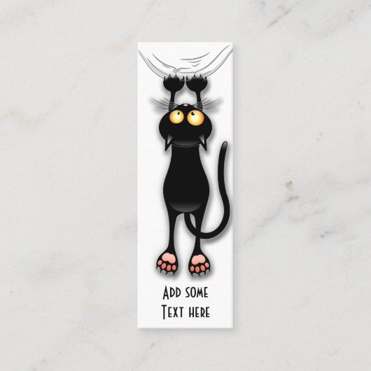 Carte De Visite Mini Chat drôle Personnage Grattant Tissu (Devant)