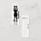 Carte De Visite Mini Chat drôle Personnage Grattant Tissu (Devant / Derrière)