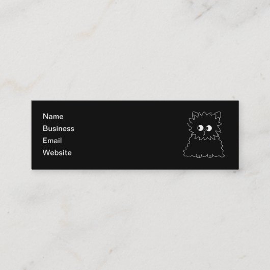 Carte De Visite Mini Chat persan noir mignon (Devant)