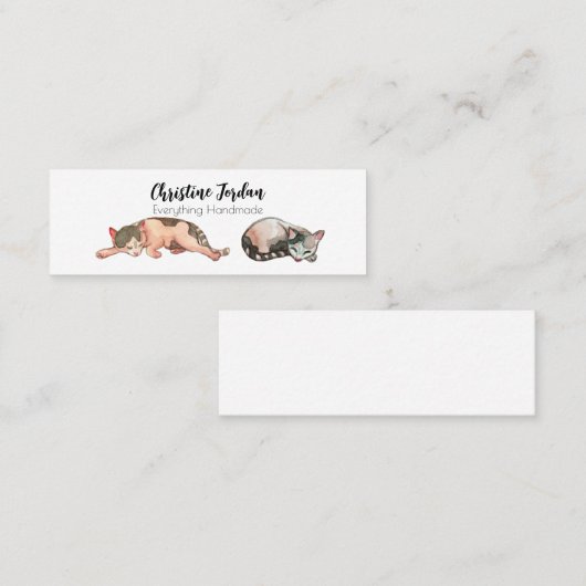 Carte De Visite Mini Chats endormis (Devant / Derrière)