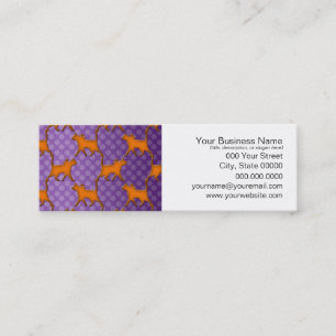 Carte De Visite Mini Chats orange motif sur pois violets