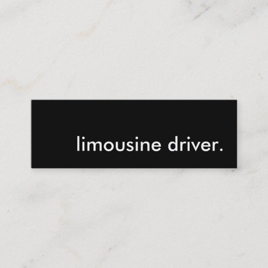 Carte De Visite Mini chauffeur de limousine. (Devant)