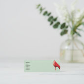 Carte De Visite Mini Chaussure rouge - maigre (Debout devant)