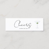 Carte De Visite Mini Cheers Boire Billet Mariage Réception Mini Carte (Devant)