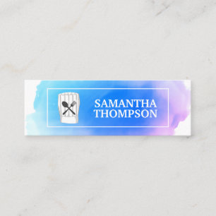 Carte De Visite Mini Chef créatif Ustensiles de Cuisine Aquarelle