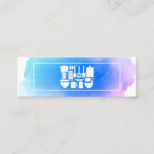 Carte De Visite Mini Chef créatif   Ustensiles de cuisine Aquarelle