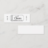 Carte De Visite Mini Chefs Boire Sur Nous Mariage Boire Billet (Devant / Derrière)