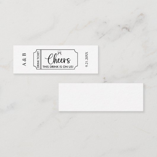Carte De Visite Mini Chefs Boire Sur Nous Mariage Boire Billet (Devant / Derrière)