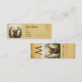 CARTE DE VISITE MINI CHÈQUE DE MONOGRAMME DE LA COURONNE DE CERF AVEC P (Devant / Derrière)